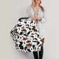 Brown Cow Print Western Baby Stuff Car Seat Covers Multi-Use Car Seat Canopy Carrier Cover, Breathable Breastfeeding Cover Boys