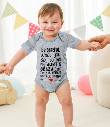 Unicomidea Baby Rompers Infant Baby Girls Bodysuit Funny Letter Of Be Careful What You Say Softy Baby Short Sleeve Outfit Toddle