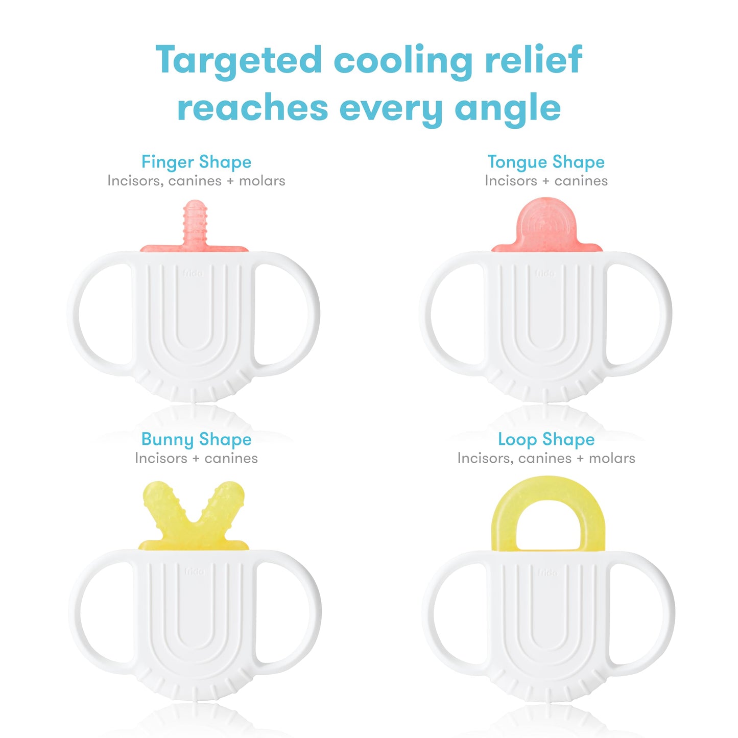 Frida Baby Teething Relief Not-Too-Cold-to-Hold Baby Teether, Valentines Day Gifts for Kids, BPA-Free Silicone Teething Toys