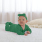 Guisby Footed Long Sleeve Baby Pajamas With Zipper Cotton Infant Sleepers Dark Green+Green Grey 9-12 Months