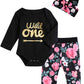 Shalofer 1St Birthday Girl Outfit Baby Girls First Birthday Outfit Wild One Floral Shirt(Black Long, 6-12 Months)