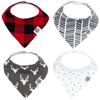 Parker Baby Co. Bandana Drool (Pack of 4) Baby Bibs for Boys, Girls, Unisex - Lumberjack Set