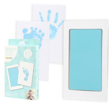Pearhead Newborn Baby Handprint and Footprint Kit - No Mess Clean-Touch Ink Pad with Impression Cards, Baby Boy Keepsake, Perfec