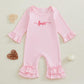 Citgeett My First Valentines Day Baby Girl Outfit Love Long Sleeve Romper Jumpsuit Valentines Onesie Newborn Spring Clothes (Val