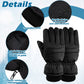 2 Pairs Kids Winter Ski Gloves Waterproof Warm Snow Mittens Full Finger Gloves For Toddlers Infants (Black, Navy Blue, 3-6 Years