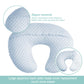 Ievolve Minky Nursing Pillow Cover Breast Feeding Pillow Cover Slipcover U Shape For Baby Boy Girl,Cover Only(Babyblue&Lightbeig