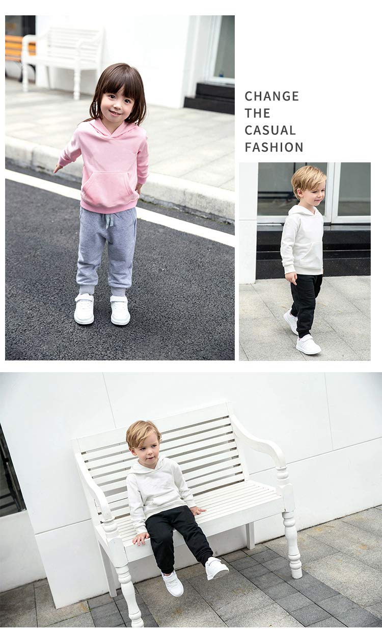T.H.L.S Toddler Baby Boys Girls Sweatpants Cotton Active Jogger Pants With Pockets 3 Pack Grey Blue Black
