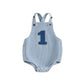 Thorn Tree Baby Girl Boy 1st Birthday Clothes One Year Old Bubble Bodysuit Backless Rib Romper Cake Smash Outfits (Blue, 12-18 M