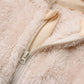 Baby Gilr'S Fluzzy Onesie Toddlers Cute Bear Jumpsuit Hooded Rompers With Zipper Beige 6-9M