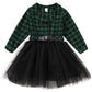Younger Star Little Baby Girl Black And White Dress Buffalo Plaid Tutu Skirt Party Princess Formal Outfit Clothes (Green, 7-8 Ye