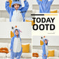 Xinhauli Unisex Kids Onesie, Flannel Cosplay Animal Costume Halloween Onesie Pajamas Home Clothing A-Blue