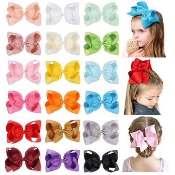 Choicbaby 18Pcs 6 Inch Hair Bows For Girls Large Hair Bows With Alligator Clips Toddler Hair Accessories For Baby Girls Kids Tee