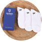 Footprints Organic Cotton Bamboo Ankle Cushion Socks  Unisex Pack Of 3 Pairs  |White|