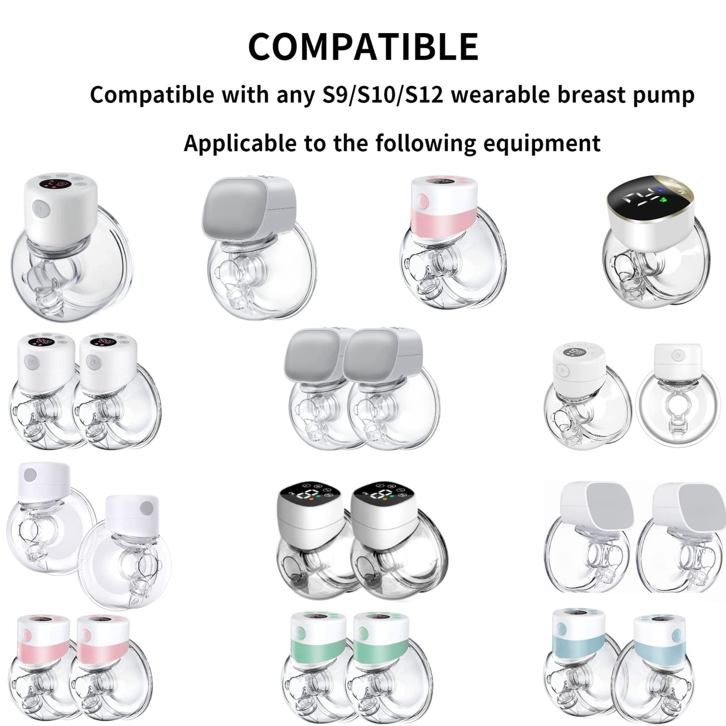 Wearable Breast Pump Milk Collector Cup Accessories,Compatible With Tsrete S12/S9,Kmaier S12 Wearable Breast Pump,Include Duckbi