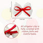 Lmymhmlm 2Pcs Lace Hair Bows For Girls, White Lace And Red Hair Ribbons, Alligator Bow Hair Clips, Handmade Hair Accessories For