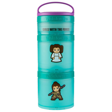 Whiskware Star Wars Stackable Snack Containers For Kids And Toddlers, 3 Stackable Snack Cups For School And Travel, Princess Lei