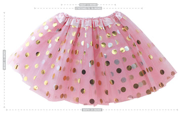 Dress Up Tutu For Girls Pink & Purple Polka Dot Tutus Set Glitter 2 Tulle Skirt Halloween Easter, Spring, Birthday Gift, Dressup