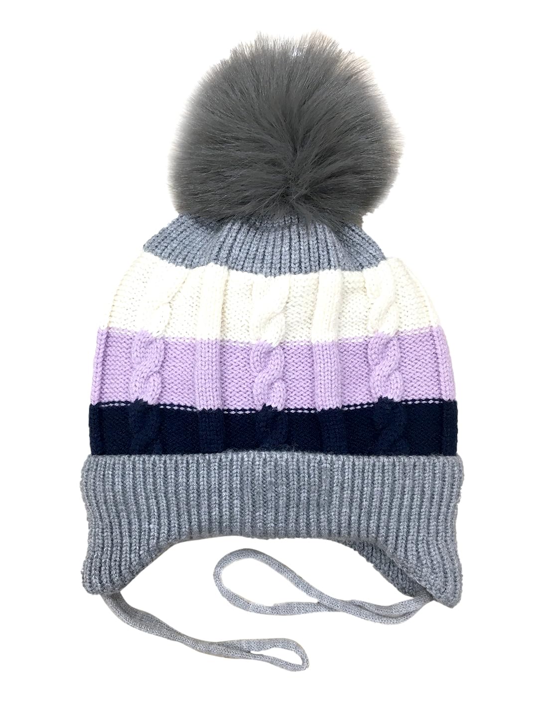 Gajraj Baby BoyS And Baby GirlS Woollen Knitted Earflap Cap (1 Year  3 Years) (Grey)