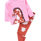 Ventra Show Time Horse Nightwear, 100% Cotton Nightwear, Full Sleeved Cotton Nightwear for Kids Pink