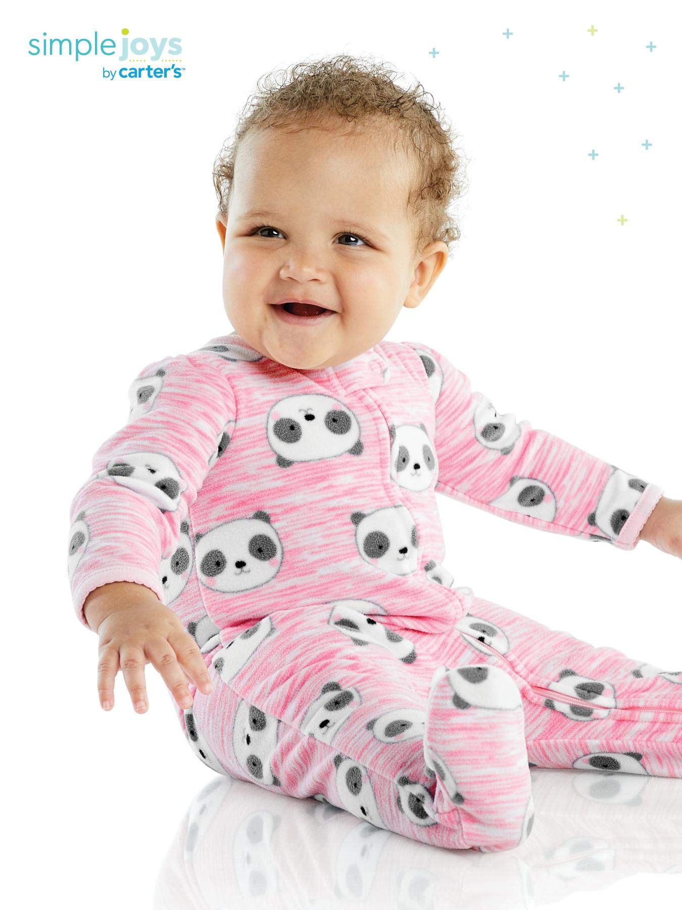 Simple Joys by Carters Baby Girls 2-Pack 2-way Zip Fleece Footed Sleep and Play