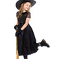 Yolsun Girls' Witch Costume, Halloween Children Classic Witchy Dress Up (3.-5Y(Suggested Height:38'-46' ), Black)