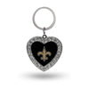 Rico Industries Nfl New Orleans Saints Metal Rhinestone Heart Keychain , 138 X 3