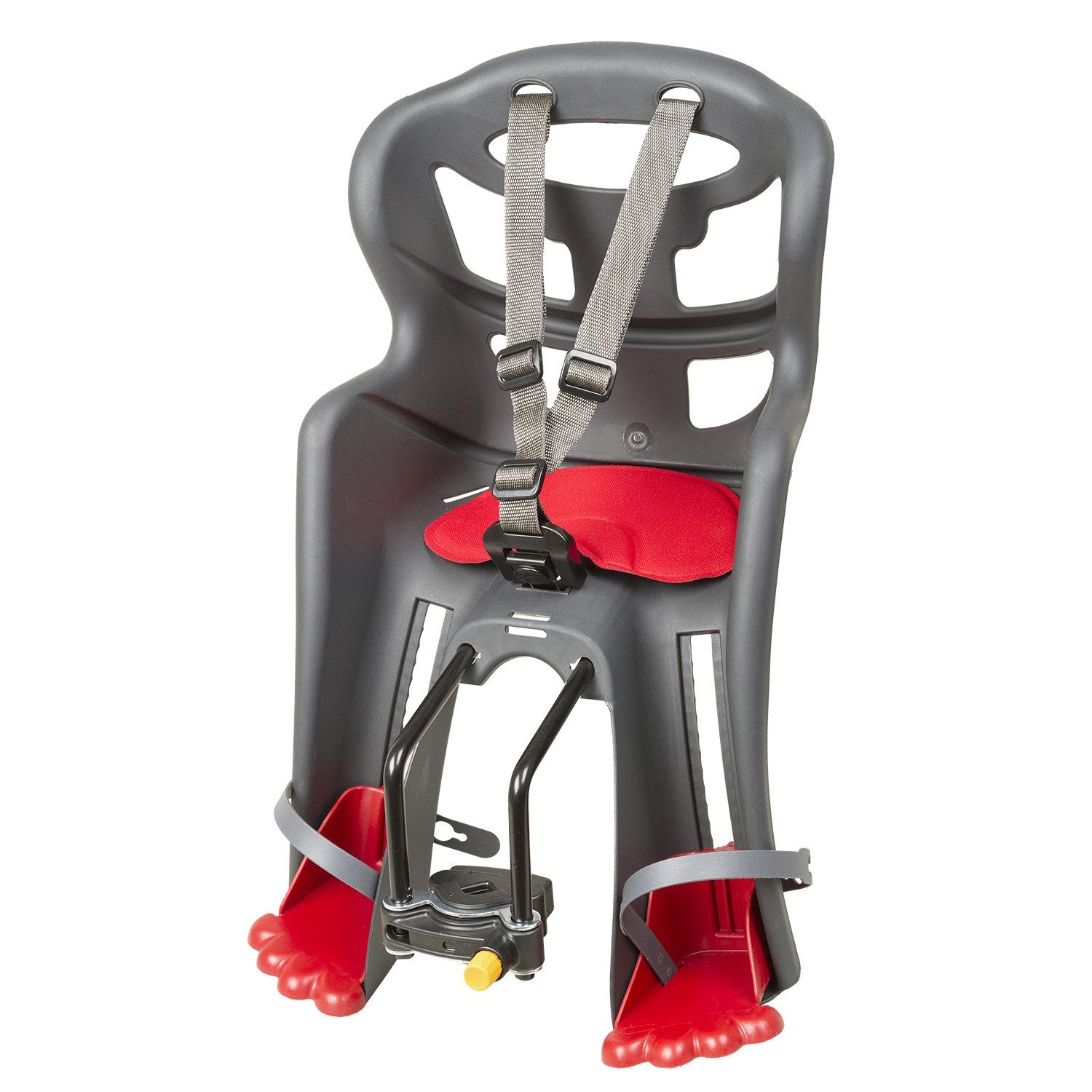 Bellelli Tatoo Headset Tube And Stem Front Mounted Bicycle Baby Carrier, Antracite/Red