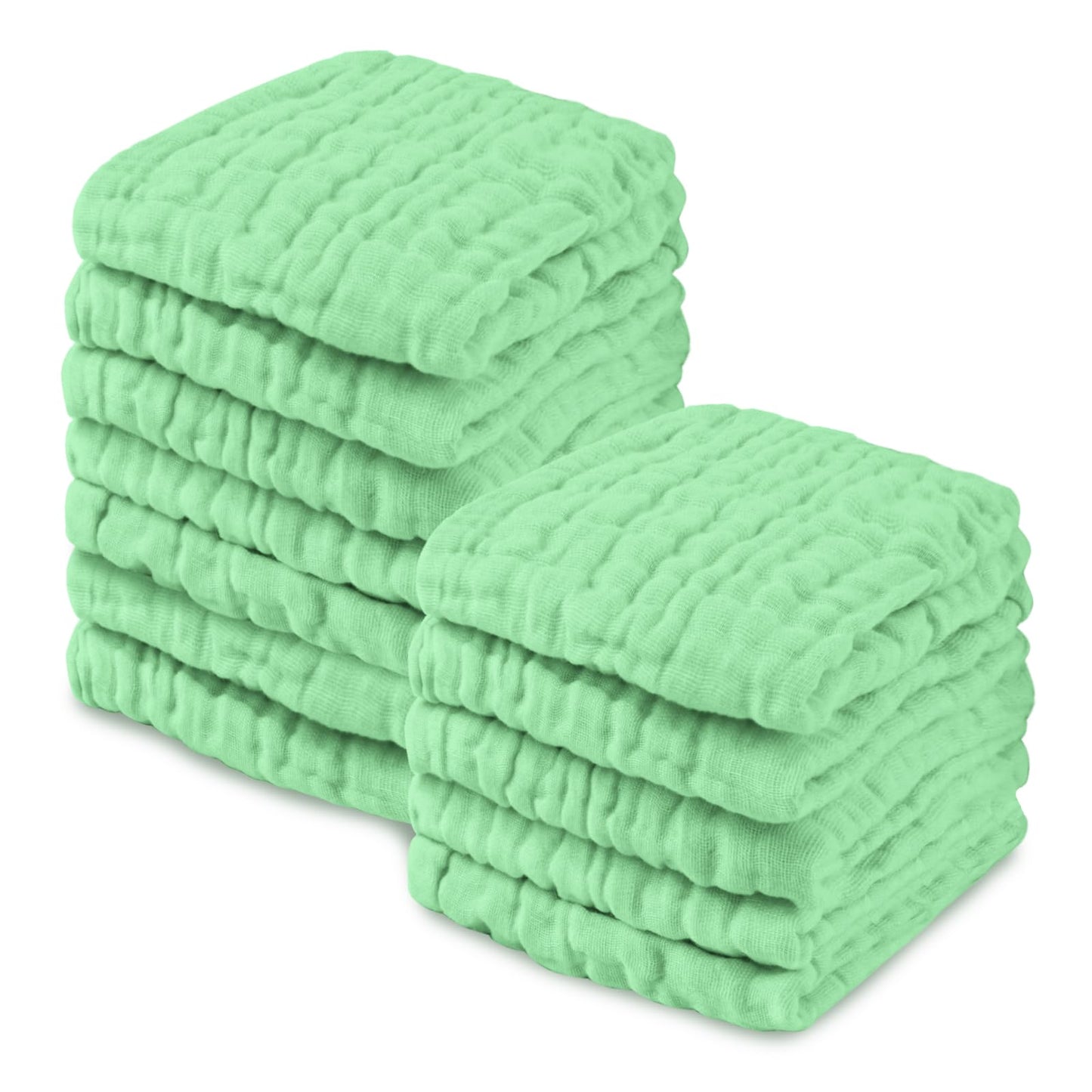 Viviland Baby Washcloths Wash Cloths for Babies,Muslin Washcloths Baby,12-Pack,12 X 12 inches Absorbent and Soft Newborn Essenti