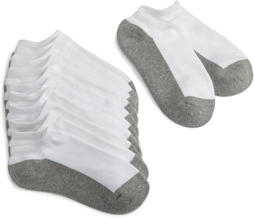 Jefferies Socks, Llc Unisex-Baby Newborn 6 Pack Seamless Sport Half Cushion Low Cut Socks, White/Grey, 1-3 Months