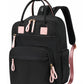 LORADI 18 Pockets Large Diaper Bag Backpack with 4 Insulated Pockets and Stroller Clips, Baby Shower Essentials (Black, Large)