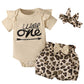 Shalofer Baby Girl First Birthday Outfit 1St Birthday Girl Leopard Short Set(Apricot-Leopard,12-18 Months)