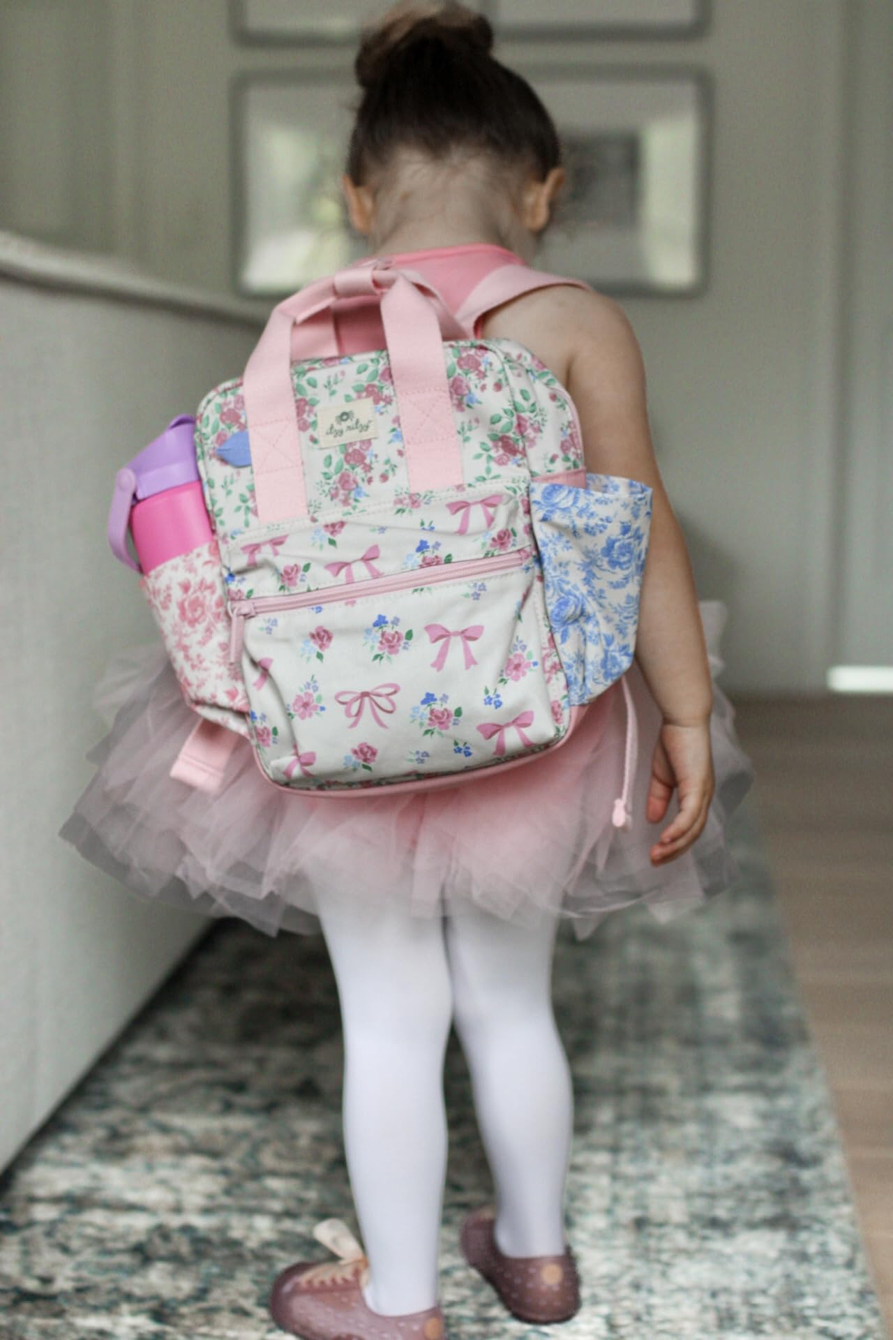 Itzy Ritzy Toddler Backpack - Daycare Bag - Features Adjustable Shoulder Straps, 2 Side Pockets & Spacious Interior With Wipeabl