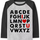 Valentine'S Day Outfit Alphabet Abc I Love U Shirt Boy Girls Kids Long Sleeve Cotton Heart Tops, Red 6 Years