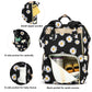 Yusudan Floral Diaper Bag Backpack For Baby Girls Boys, Flowers Mom Nappy Bags For Women (Daisy Black)