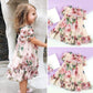 Toddler Baby Girls Flower Print Ruffles Princess Dress Sundress Clothes Outfit (2-3 T, Pink)