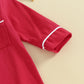 Baby Girl Boy Pajamas Romper Button-Up One-Piece Pajamas Onesie Footie Red Valentines Pjs Newborn Hospital Clothes (Red, 3-6 Mon