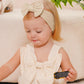 Jollybows Baby Girl Headband Bows Nylon Head Wraps Newborn Hairbands Infant Toddler Hair Bow (3- Khaki Ginger Leopard)