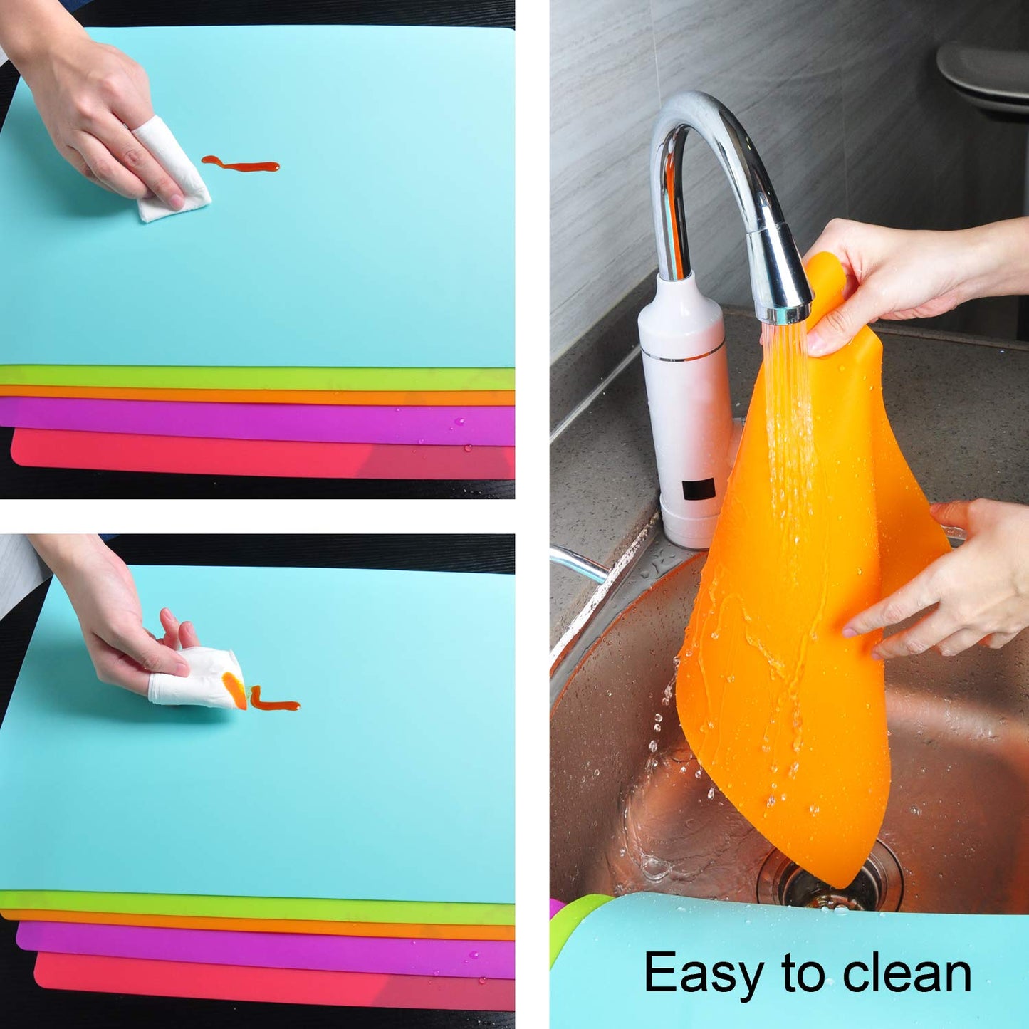 Placemats For Kids, Silicone Placemat For Dining Kitchen Table, Waterproof Dining Mat For Kids Baby Toddler, Reusable, Easy To C