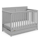 Graco Hadley 5-in-1 Convertible Crib with Drawer (Pebble Gray) - GREENGUARD Gold Certified, Crib with Drawer Combo, Full-Size Nu