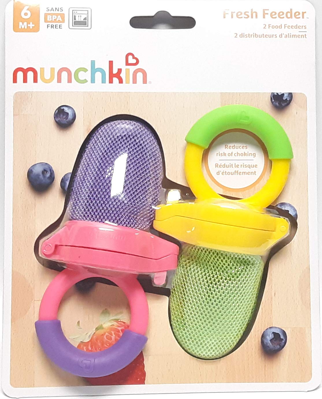 Munchkin Fresh Food Feeders, 6+ Months, 2 ct of Assorted Colors (Pack of 3)