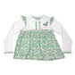 White Baby Dress With Shamrock And Flowers Design
