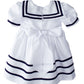 Spring Notion Baby Toddler Girls Nautical Sailor Dress With Hat Medium / 6-12 Months White