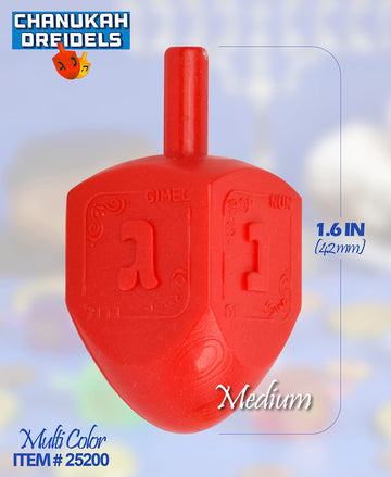 Izzy 'N' Dizzy 100 Medium Dreidels - Assorted Colors - Classic Chanukah Spinning Draidel Game And Prize - Bulk Value Pack
