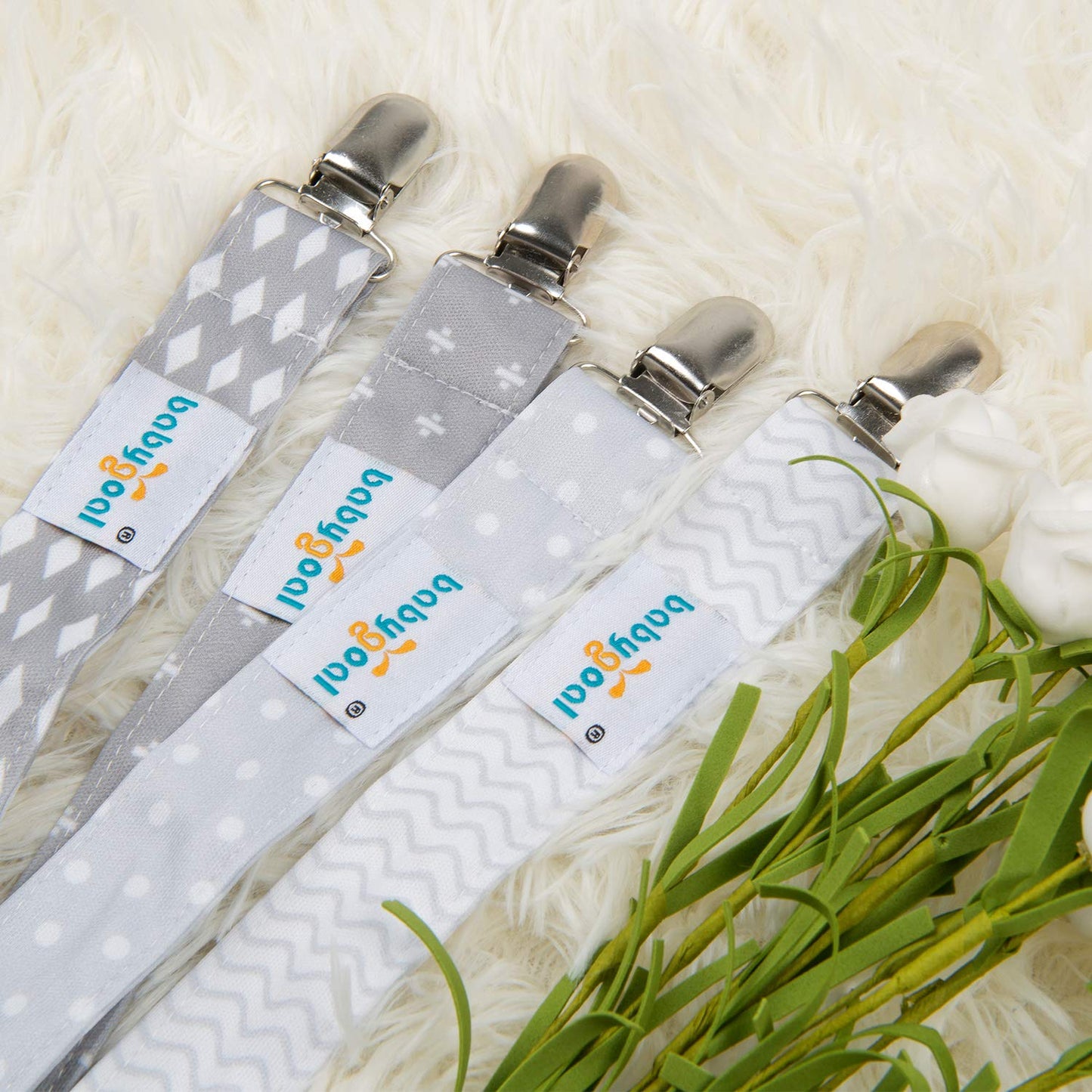 Babygoal Baby Pacifier Clips With Pacifier Case, 4 Pack Pacifer Holder For Girls And Boys Fits For All Pacifier Styles, Baby Toy