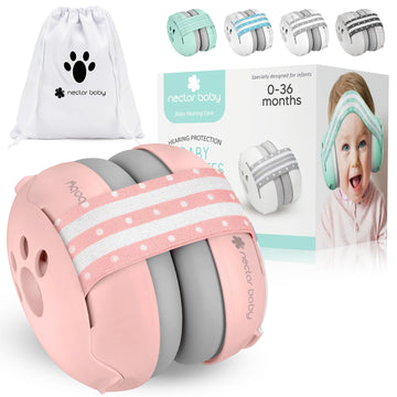 NECTAR BABY Baby Headphones for Noise Cancelling, 25dB SNR Noise Reduction Ear Muffs for Infant and Toddlers up to 36 Months, Ki