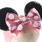 Jiahang Baby Girl Mouse Ears Headwrap With Sequin Polka Dot Bow, Wide Velvet Turban Hairband, Hair Bow Headband For Toddler, Kid