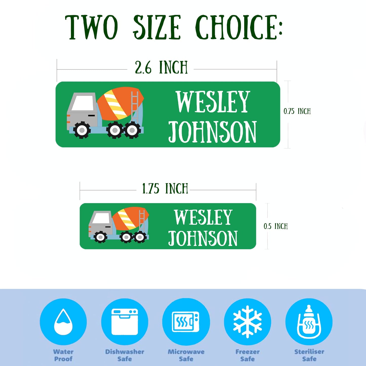 128 Custom Waterproof Dishwasher Safe Kid Name Labels For Daycare, School Supply, Baby Bottles, Lunch Boxes And Cups, Travel. Cu