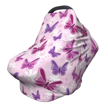 Cute Butterfly Baby Stuff Car Seat Covers Baby Multi-Use Car Seat Canopy Carrier Cover, Breathable Breastfeeding Cover Boys & Gi
