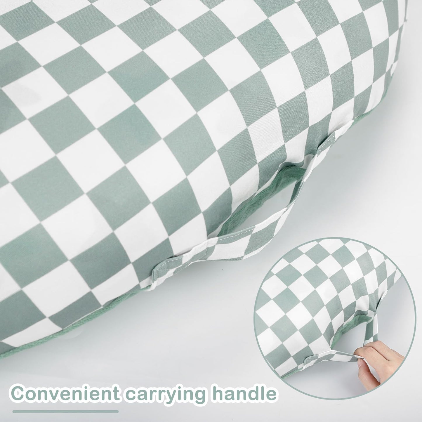 Newborn Lounger Cover, Soft Comfortable Baby Lounger Cover, 1 Pack Reversible Removable Slipover For Infant Lounger Pillow, Gree