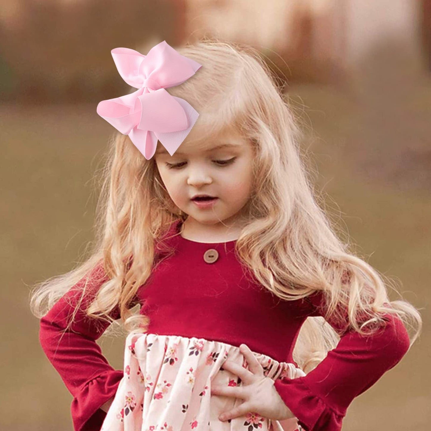 30Pcs 6 Inch Hair Bows For Girls, Oaoleer Grosgrain Ribbon Bows Alligator Clips Double-Deck Big Hairbows Hair Barrettes Hair Acc